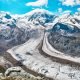 landscape of snowy mountains swiss alps potrait
