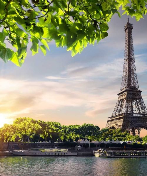 sunset and eiffel tower small